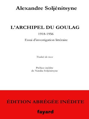 cover image of L'Archipel du Goulag--édition abrégée inédite